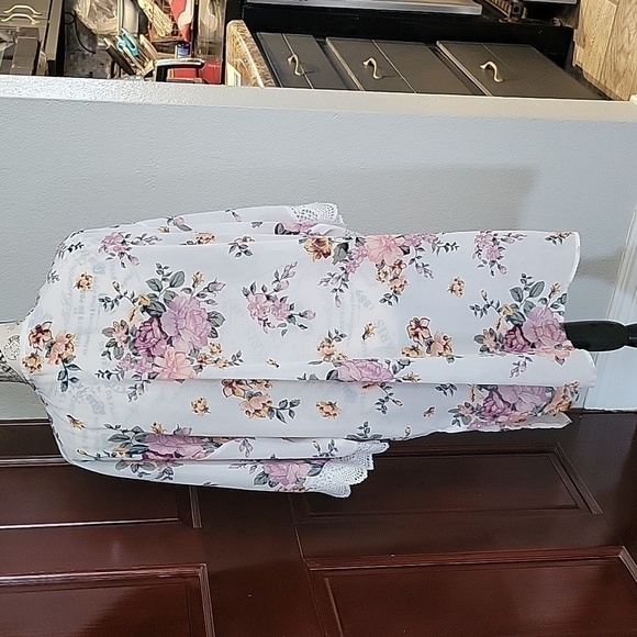 SHEER floral print open front kimono size XL - Picture 3 of 4